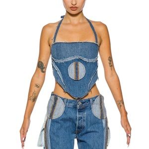 SMV X LEVI'S UPCYCLED CIRCLE POCKET TOP